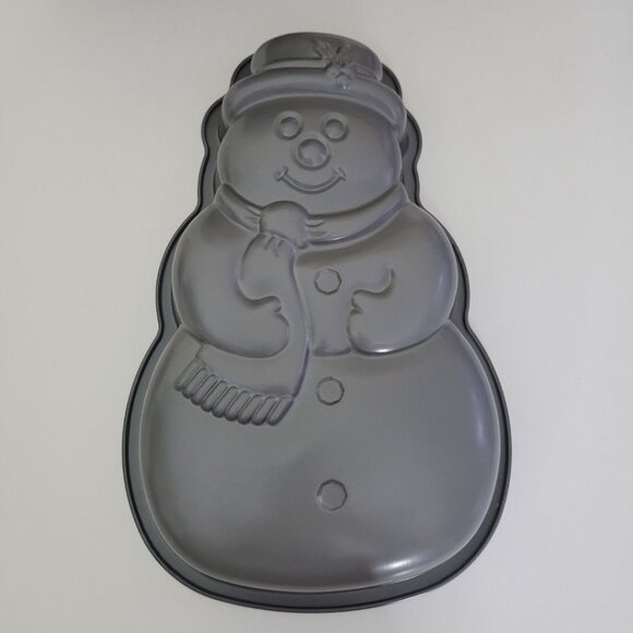 Ekco Snowman Cake Pan Non Stick Bakers Secret Vintage Metal Holiday Winter Mold - Picture 4 of 9